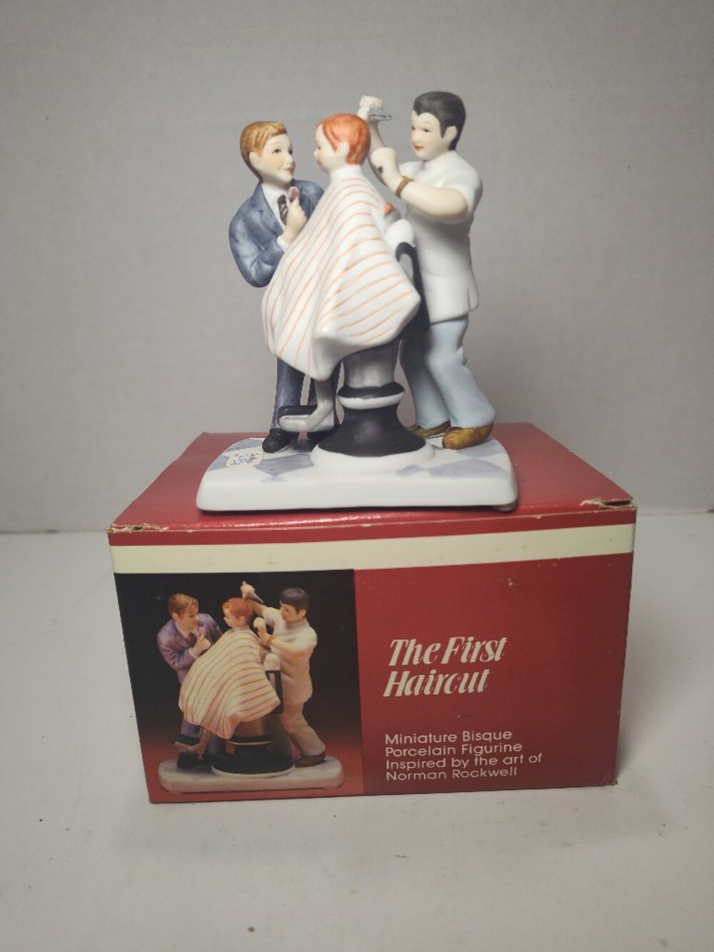 Norman Rockwell "The First Haircut" 1986 Figurine Museum Collections Box